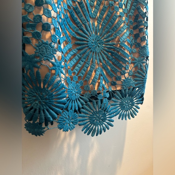 Free People x Saylor Presley mini party dress in aqua teal - Picture 10 of 10